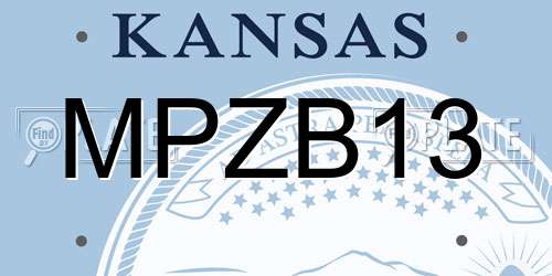 MPZB13 Kansas License Plate