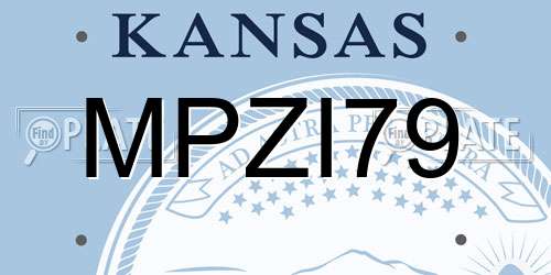 MPZI79 Kansas License Plate
