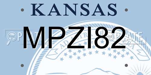 MPZI82 Kansas License Plate