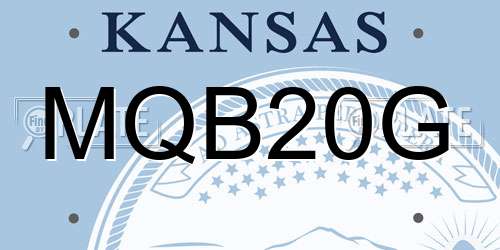 MQB20G Kansas License Plate