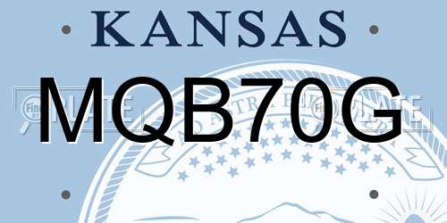 MQB70G Kansas License Plate