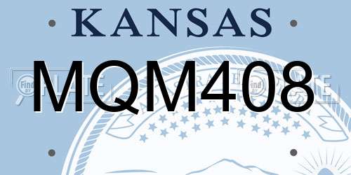 MQM408 Kansas License Plate