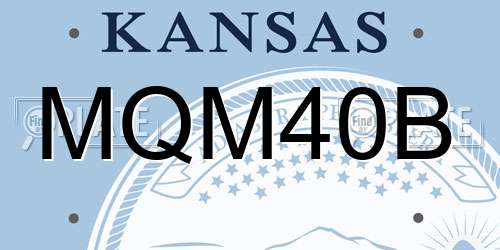 MQM40B Kansas License Plate