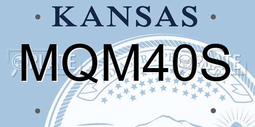MQM40S Kansas License Plate