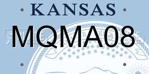 MQMA08 Kansas License Plate
