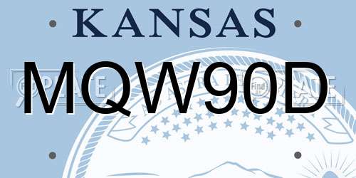 MQW90D Kansas License Plate