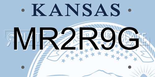 MR2R9G Kansas License Plate