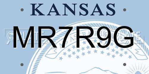 MR7R9G Kansas License Plate