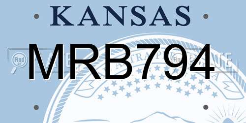 MRB794 Kansas License Plate