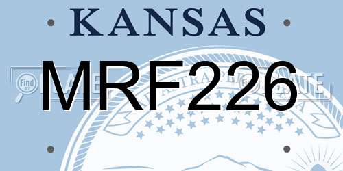 MRF226 Kansas License Plate