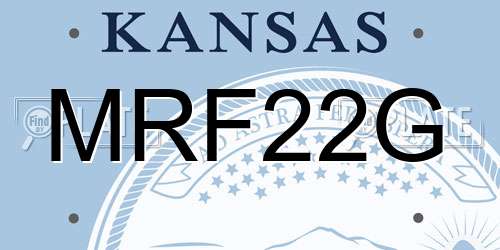 MRF22G Kansas License Plate