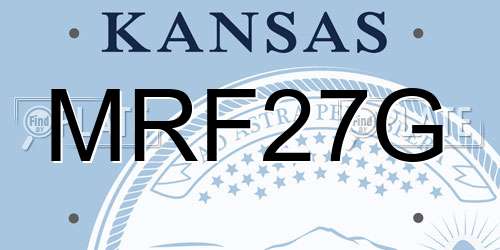 MRF27G Kansas License Plate