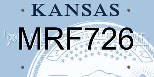 MRF726 Kansas License Plate