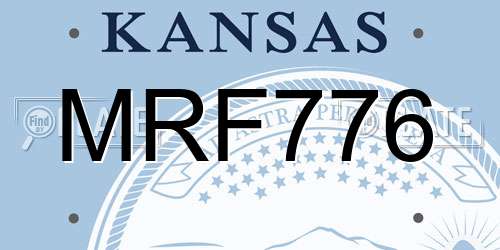 MRF776 Kansas License Plate