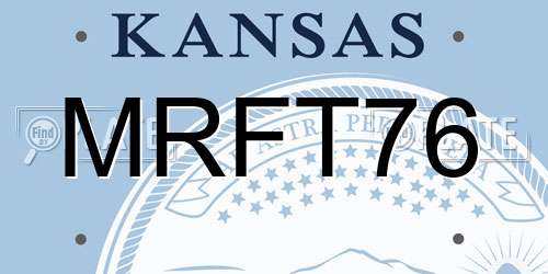 MRFT76 Kansas License Plate