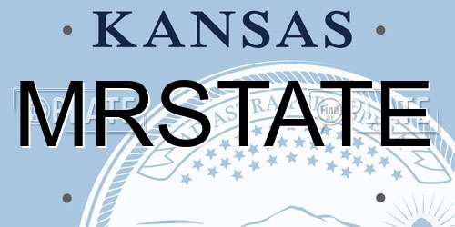 MRSTATE Kansas License Plate