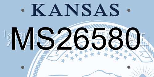 MS26580 Kansas License Plate