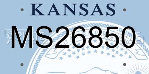 MS26850 Kansas License Plate