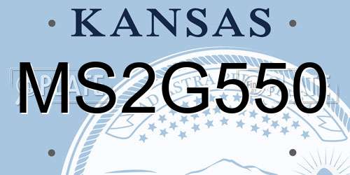 MS2G550 Kansas License Plate