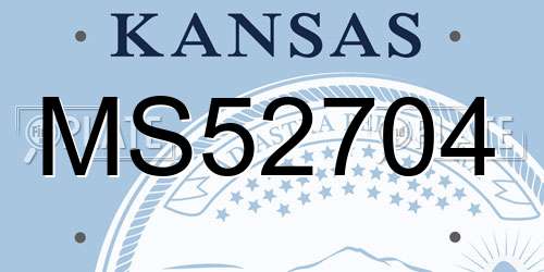 MS52704 Kansas License Plate