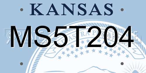 MS5T204 Kansas License Plate