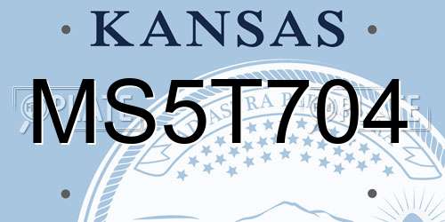 MS5T704 Kansas License Plate