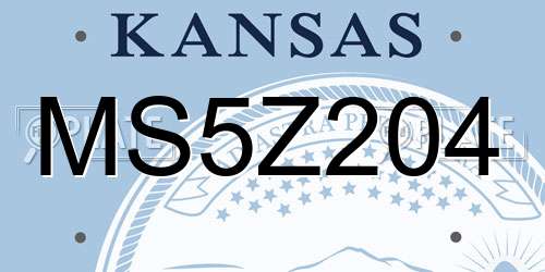 MS5Z204 Kansas License Plate