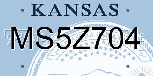 MS5Z704 Kansas License Plate