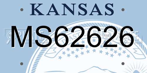 MS62626 Kansas License Plate