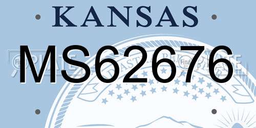 MS62676 Kansas License Plate