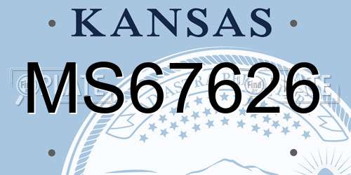 MS67626 Kansas License Plate