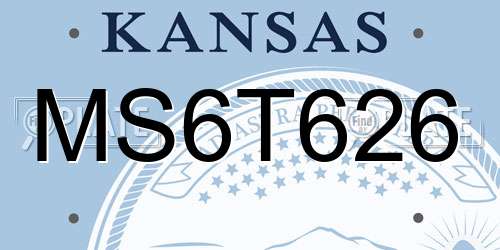 MS6T626 Kansas License Plate