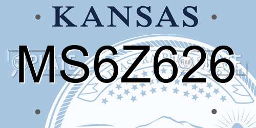 MS6Z626 Kansas License Plate