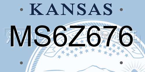 MS6Z676 Kansas License Plate