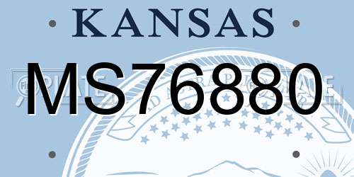 MS76880 Kansas License Plate