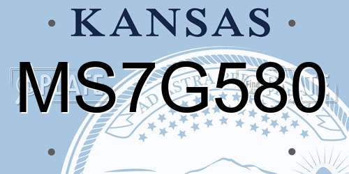 MS7G580 Kansas License Plate