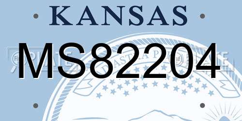 MS82204 Kansas License Plate