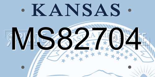 MS82704 Kansas License Plate