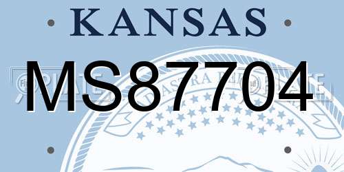 MS87704 Kansas License Plate