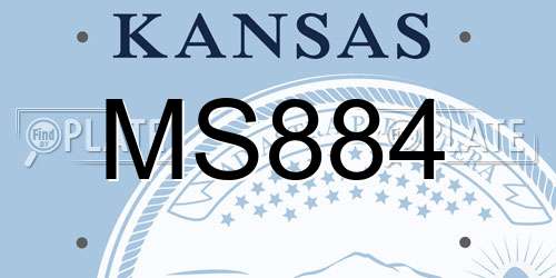MS884 Kansas License Plate