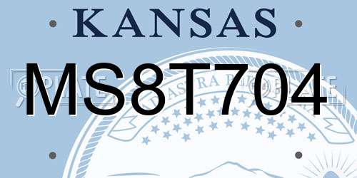 MS8T704 Kansas License Plate