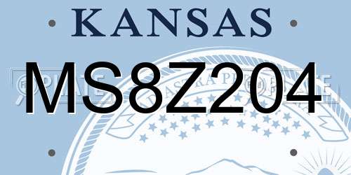 MS8Z204 Kansas License Plate