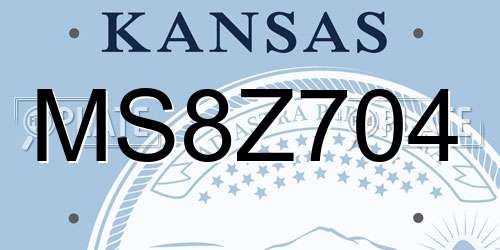 MS8Z704 Kansas License Plate