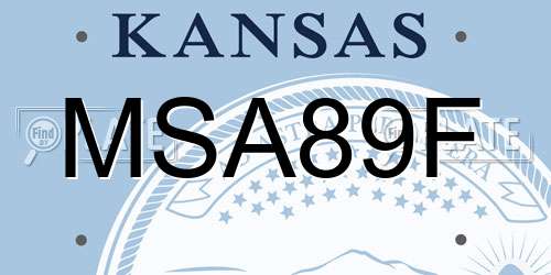 MSA89F Kansas License Plate