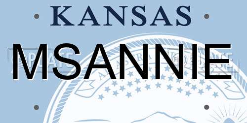 MSANNIE Kansas License Plate