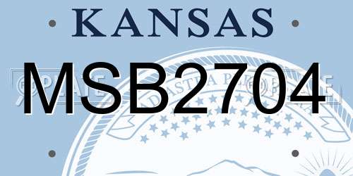 MSB2704 Kansas License Plate