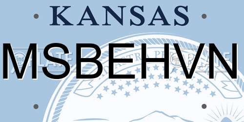 MSBEHVN Kansas License Plate