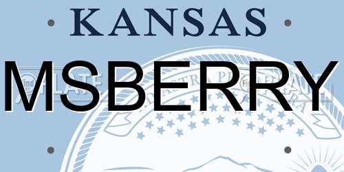 MSBERRY Kansas License Plate