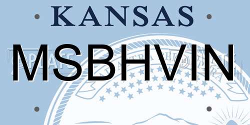 MSBHVIN Kansas License Plate
