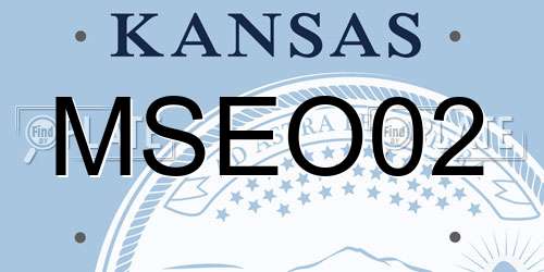 MSEO02 Kansas License Plate